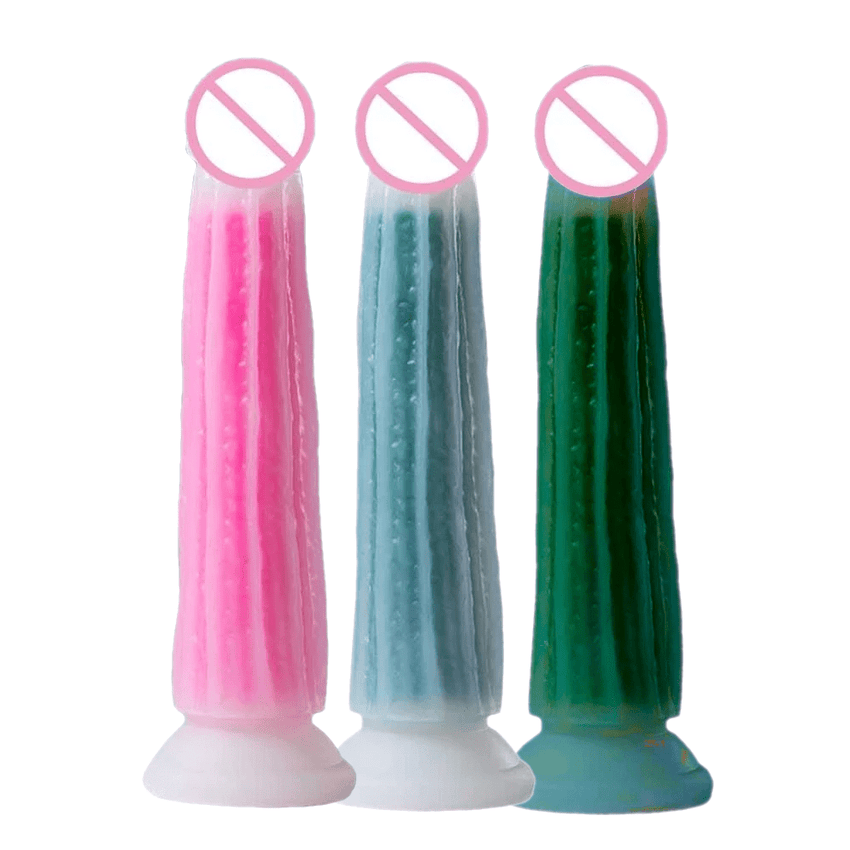 Random Translucent Vegetable Colorful Suction Cup Dildo