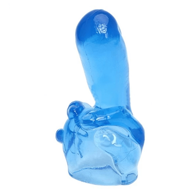 Middle Finger Stimulation Bluish Clear Dildo