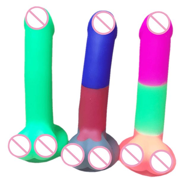 Colorful 7 Inch Silicone Suction Cup Dildo