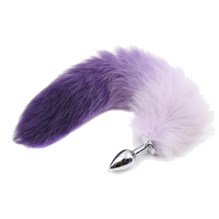 14' Stainless Steel Purple and White Fox Tail Plug