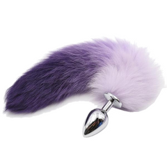 14' Stainless Steel Pink and White Fox Tail Plug