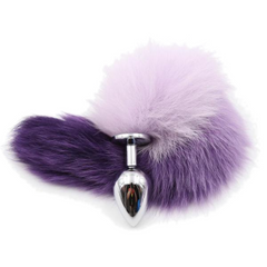 14' Stainless Steel Pink and White Fox Tail Plug