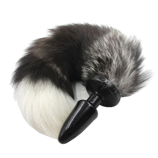 15' Silicone Black Fox Tail Plug