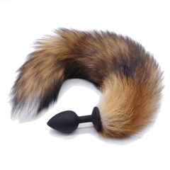 Fox Tail Silicone Plug, Brown 17'