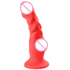 Colorful Ribbed Suction Cup Dildo