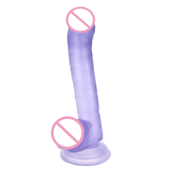 Realistic Purple Long Thin Dildo With Suction Cup