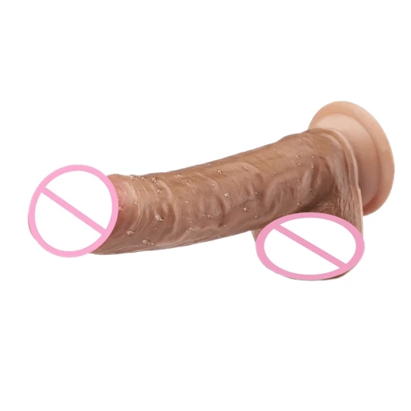 Realistic Feel 7 Inch Suction Cup Dildo With Testicles