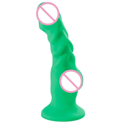 Colorful Ribbed Suction Cup Dildo