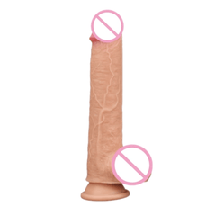 Double Layer Skin-Like 9 Inch Dildo With Suction Cup