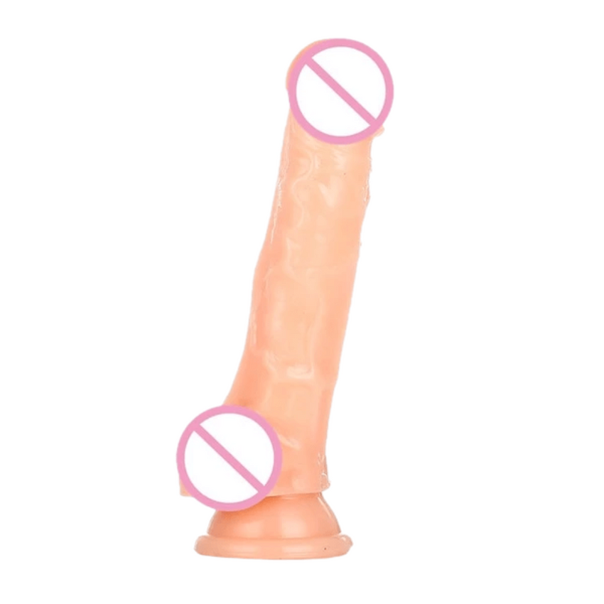 Jelly-Like 6 Inch Dildo With Balls and Suction Cup