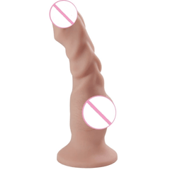 Colorful Ribbed Suction Cup Dildo