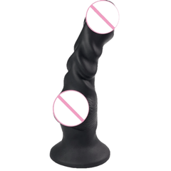 Colorful Ribbed Suction Cup Dildo