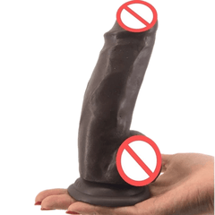 Thick 6 Inch Suction Cup Dildo With Testicles