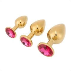 Stunning Gold Princess Butt Plug 3 Piece Set