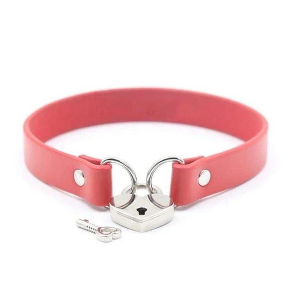 Flirting Heart Locking BDSM Collar