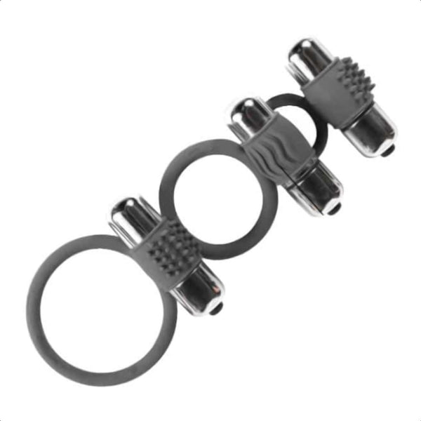 Vibrating Erection Lock Triple Cock Ring