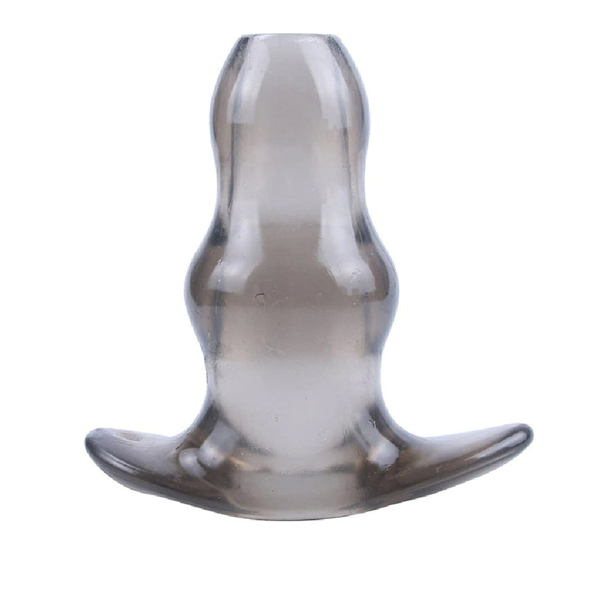 Gray Silicone Hollow Anal Plug