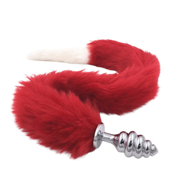 31' Stainless & Silicone Red and White Tail Plug