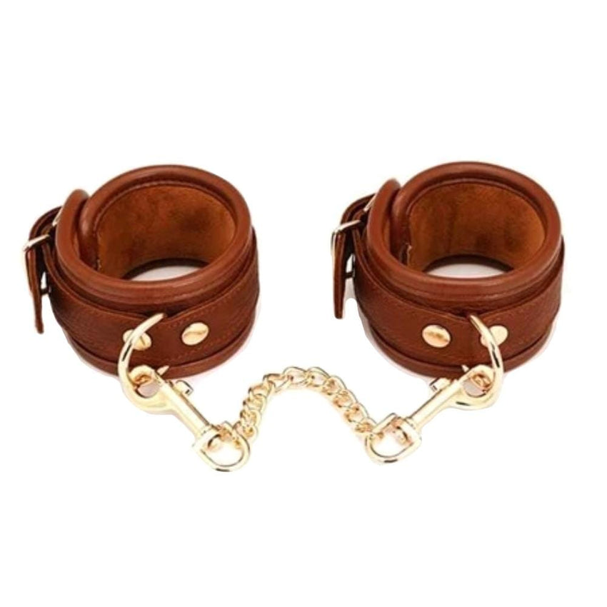 Vintage Brown Leather Leg Cuffs