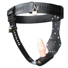 Adjustable PU Leather Female Chastity Belt