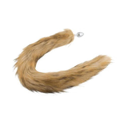 32'  Brown Fox Tail with Metal Butt Plug