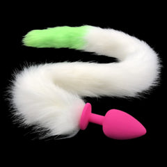 31' Stainless & Silicone White and Green Tail Plug