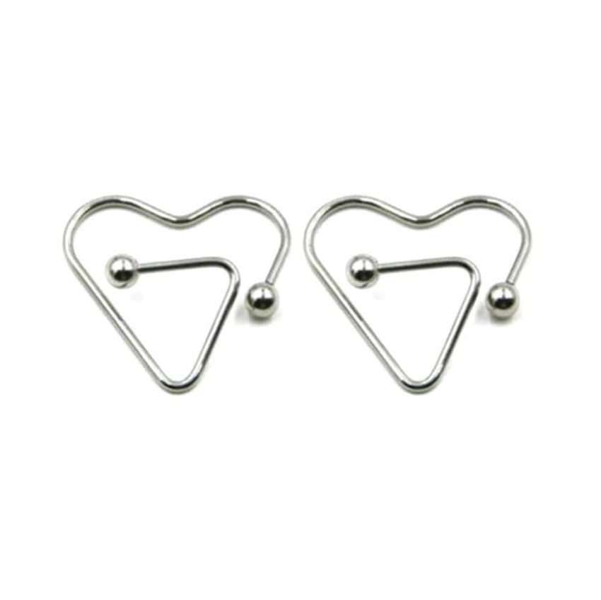 Heart-Shaped Nipple Ring Bars