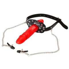 Double Ended Gag With Nipple Clamps