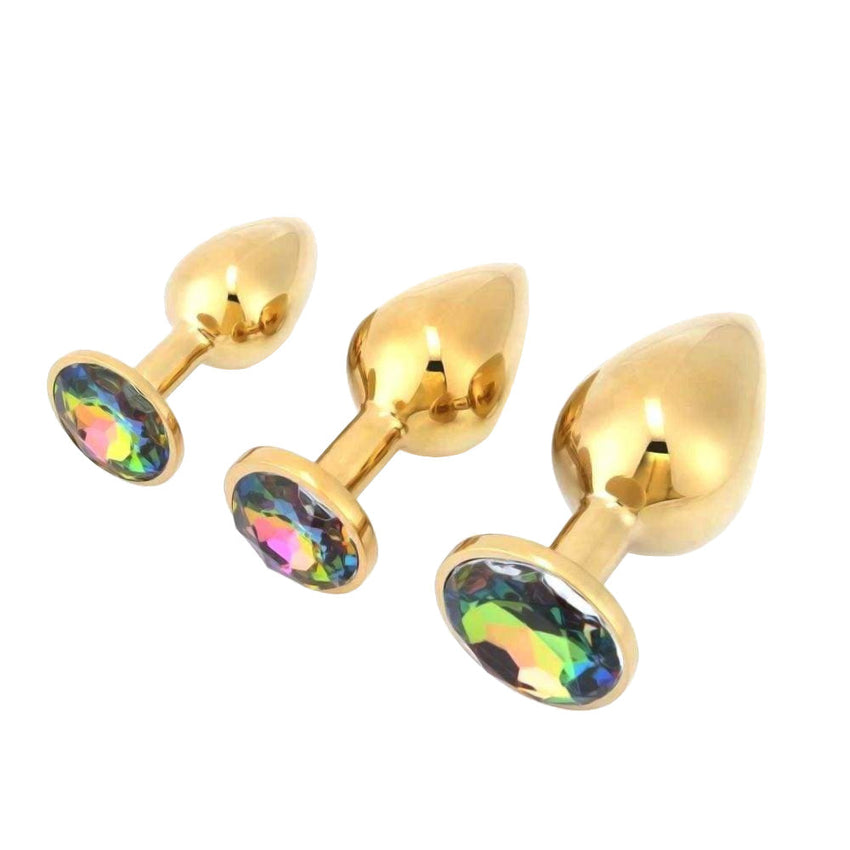 Golden Plug Shaped Jewel Piece in 3's