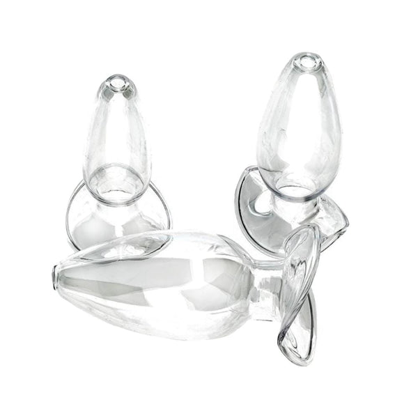 Smooth Glass Hollow Butt Plug 4.33 to 5.31 Inches Long