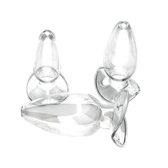 Smooth Glass Hollow Butt Plug 4.33 to 5.31 Inches Long