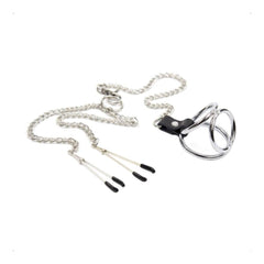 Stainless Metal Sisandsis Dress Ring With Nipple Clamps