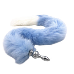 31' Stainless & Silicone Blue and White Tail Plug