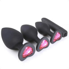 Silicone Anal Training Kit With Extra Vibrator 4pcs