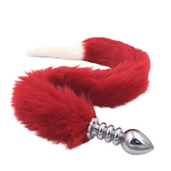 31' Stainless & Silicone Red and White Tail Plug