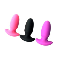 Colored Hollow Silicone Vibrating Butt Plug 4.13 Inches Long