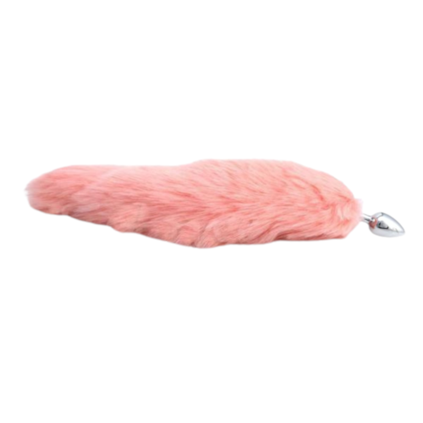 Stainless Steel Light Pink Fox Tail Plug