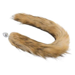 32'  Brown Fox Tail with Metal Butt Plug