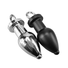 Metal Ass Dilator Hollow Butt Plug 4.53 Inches Long