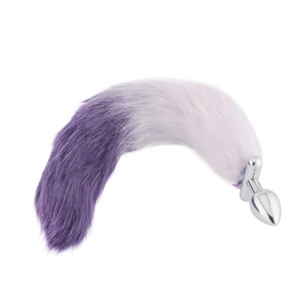 18' Shapeable White With Purple Fox Tail Metal Plug