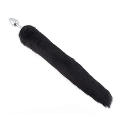 Black Wolf Tail with Stainless Steel Butt Plug