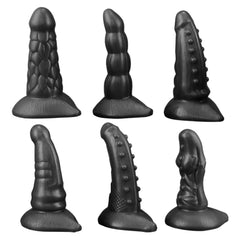 6 Styles Dotted and Ribbed Monster Dildo