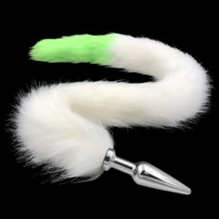 31' Stainless & Silicone White and Green Tail Plug