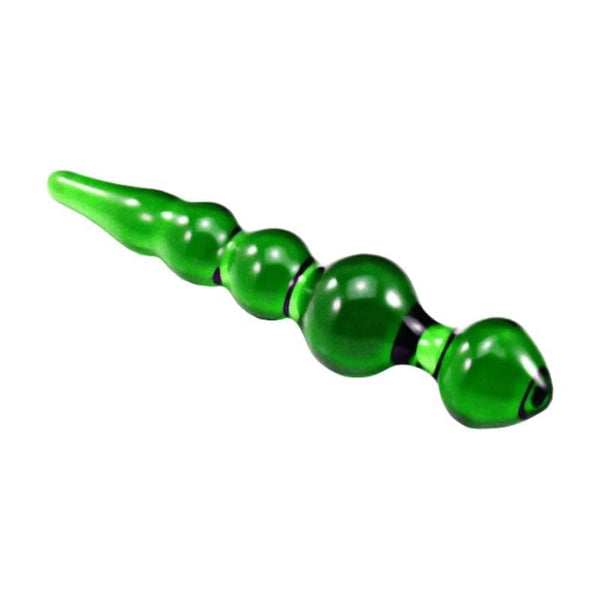 Beaded Green Crystal Masturbator Glass Dildo