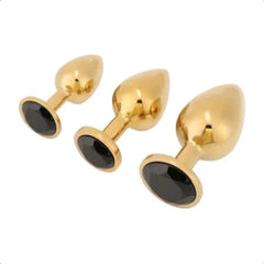 Stunning Gold Princess Butt Plug 3 Piece Set