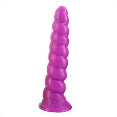 Erotic Spiral Big Purple Dildo With Suction Cup