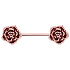 Stainless 14G Rose Nipple Bars