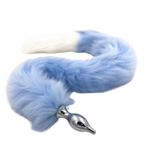 31' Stainless & Silicone Blue and White Tail Plug