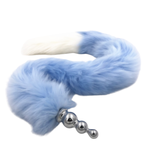 31' Stainless & Silicone Blue and White Tail Plug