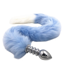 31' Stainless & Silicone Blue and White Tail Plug